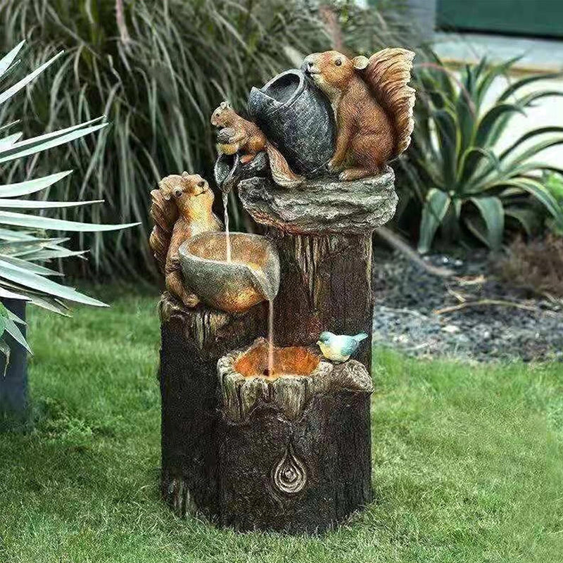 Solar LED Garden Figurine – Resin Duck or Squirrel, Standard & Solar Versions, Outdoor & Home Decor