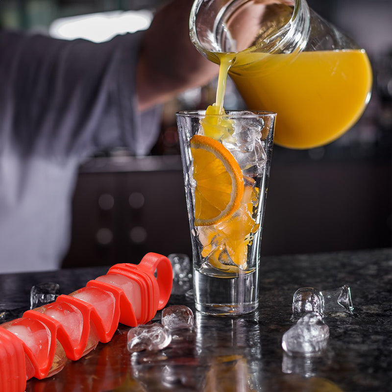 10-Grid Pull-Out Ice Cube Mold – Long Bar Ice Tray for Home Bars & Cocktails, Blue or Red