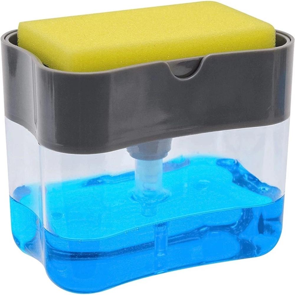 2-in-1 Dish Soap Dispenser & Sponge Caddy – 450ml Kitchen Sink Organizer