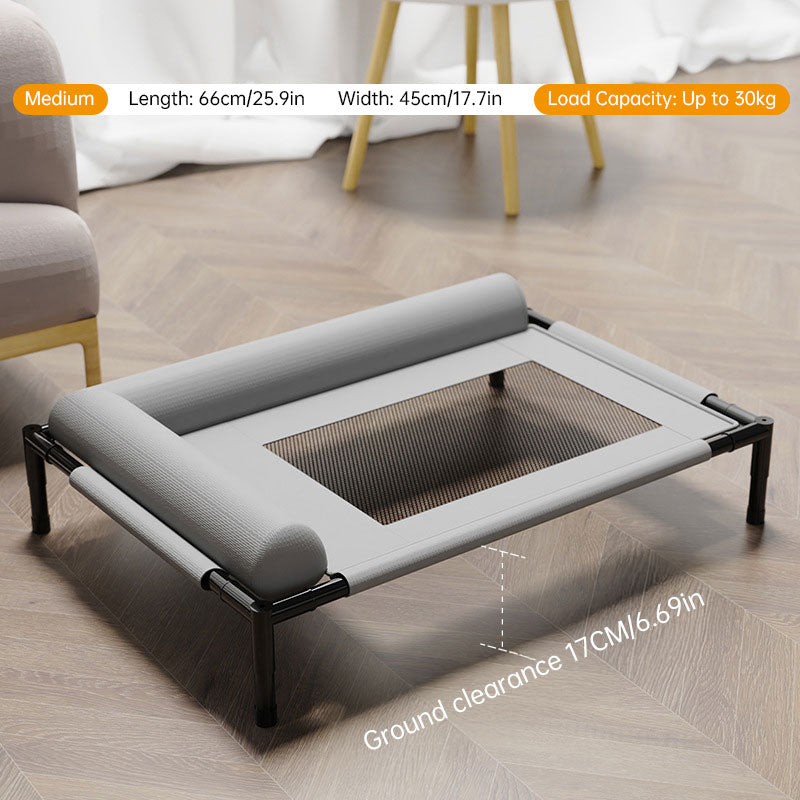 Elevated Mesh Pet Bed – Breathable, Removable Washable Cushion, Indoor & Patio, 3 Colors, M or L