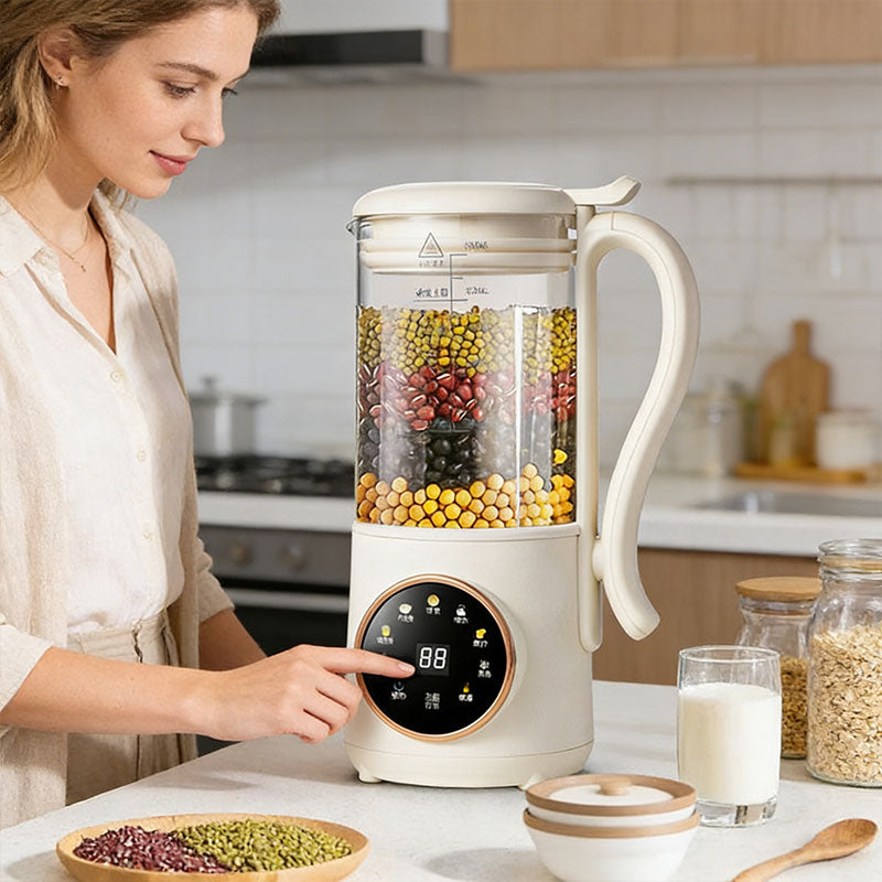 1.4L Nut & Soy Milk Maker – 6-Program Plant-Based Drink Machine, 16 Blades, LED Touchscreen, Borosilicate Glass